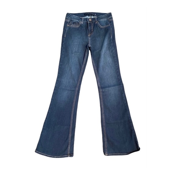 Tinseltown Flare Leg Jeans Dark Wash - Picture 1 of 3